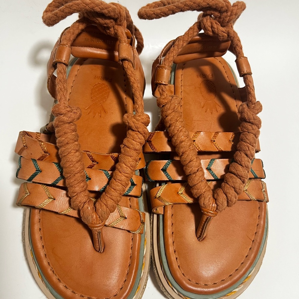 Farm Rio Sand Rope Women’s Tan Espadrilles Size 7